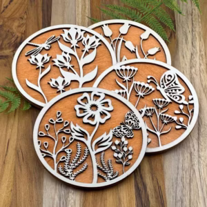Laser Engraved Wood Coasters